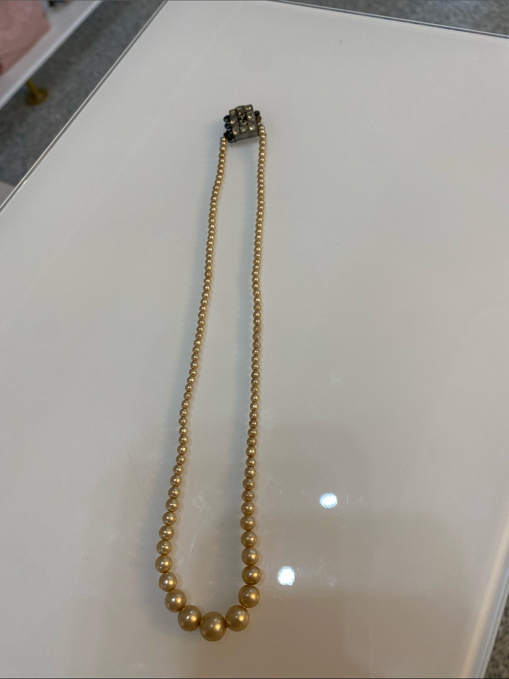 Antique faux pearl necklace